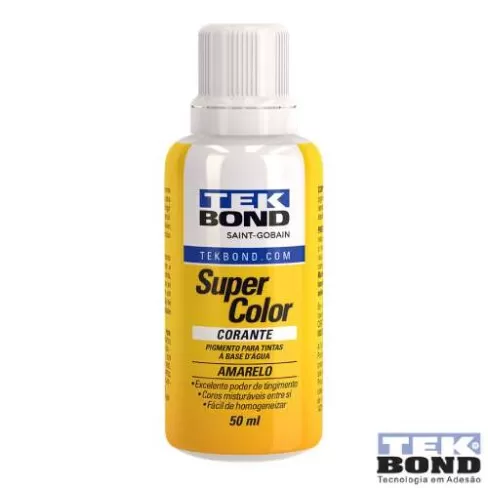 Corante Liquido Super Color Amarelo 50ml para Tintas a Base D'agua TekBond
