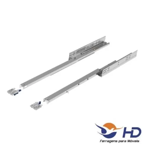 Corrediça Invisivel 350mm com Amortecedor Soft Close HD Ferragens