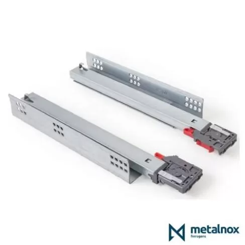 Corrediça Invisivel 550mm com Amortecedor Soft Close Metalnox