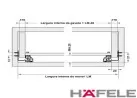 Corrediça Invisível com Amortecedor 500mm DT130 Hafele