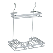 Porta Pratos com Bandeija Inox Cromado 330mm x 450mm x 183mm Schmitt