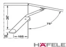 Articulador para Portas Branco Free Flap H 1.5 Modelo A Leve Hafele
