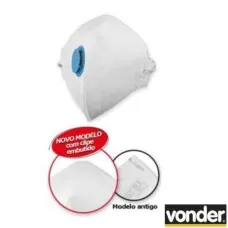 Respirador Dobrável Semifacial sem Carvão Ativado com Válvula PFF2 Branco Vonder